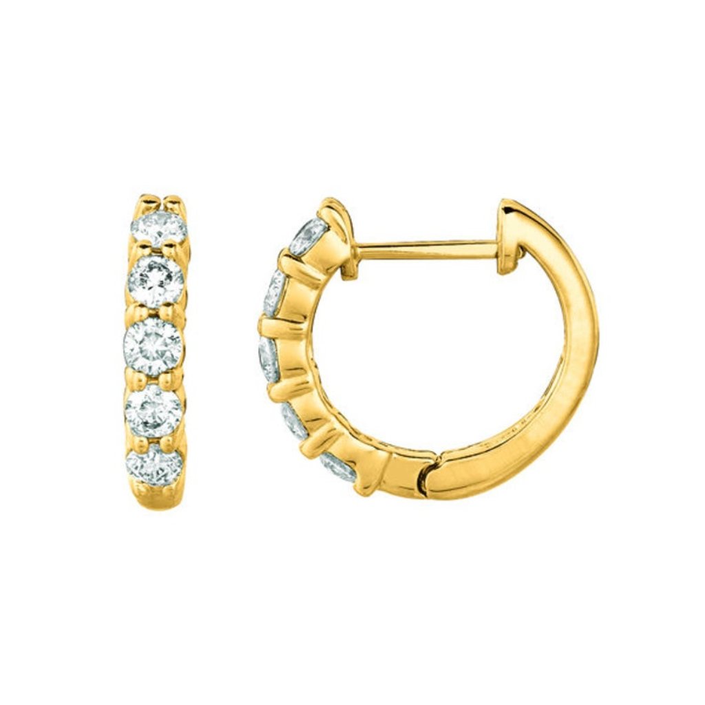 2.00 Carat Natural Diamond Hoop Earrings G Si 14k